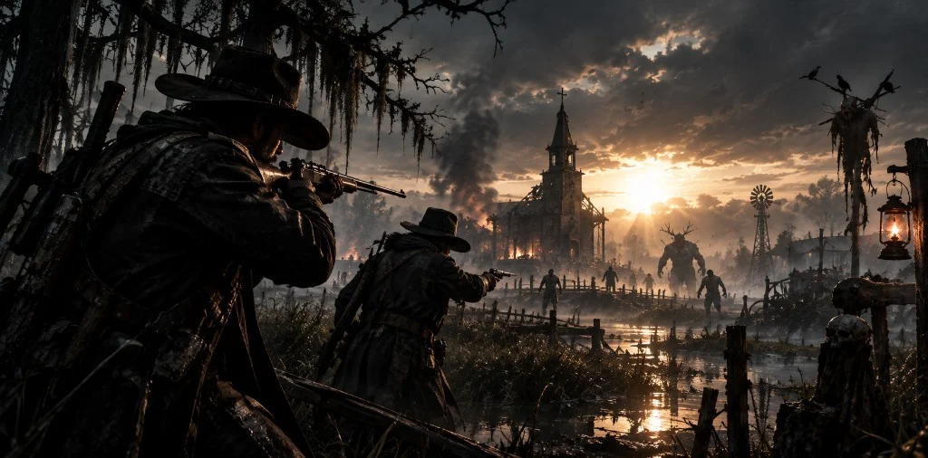 Hunt Showdown Aimbot, ESP and Item ESP Features Hunt Showdown ESP, silent aim Aimbot and item highlight feature artwork
